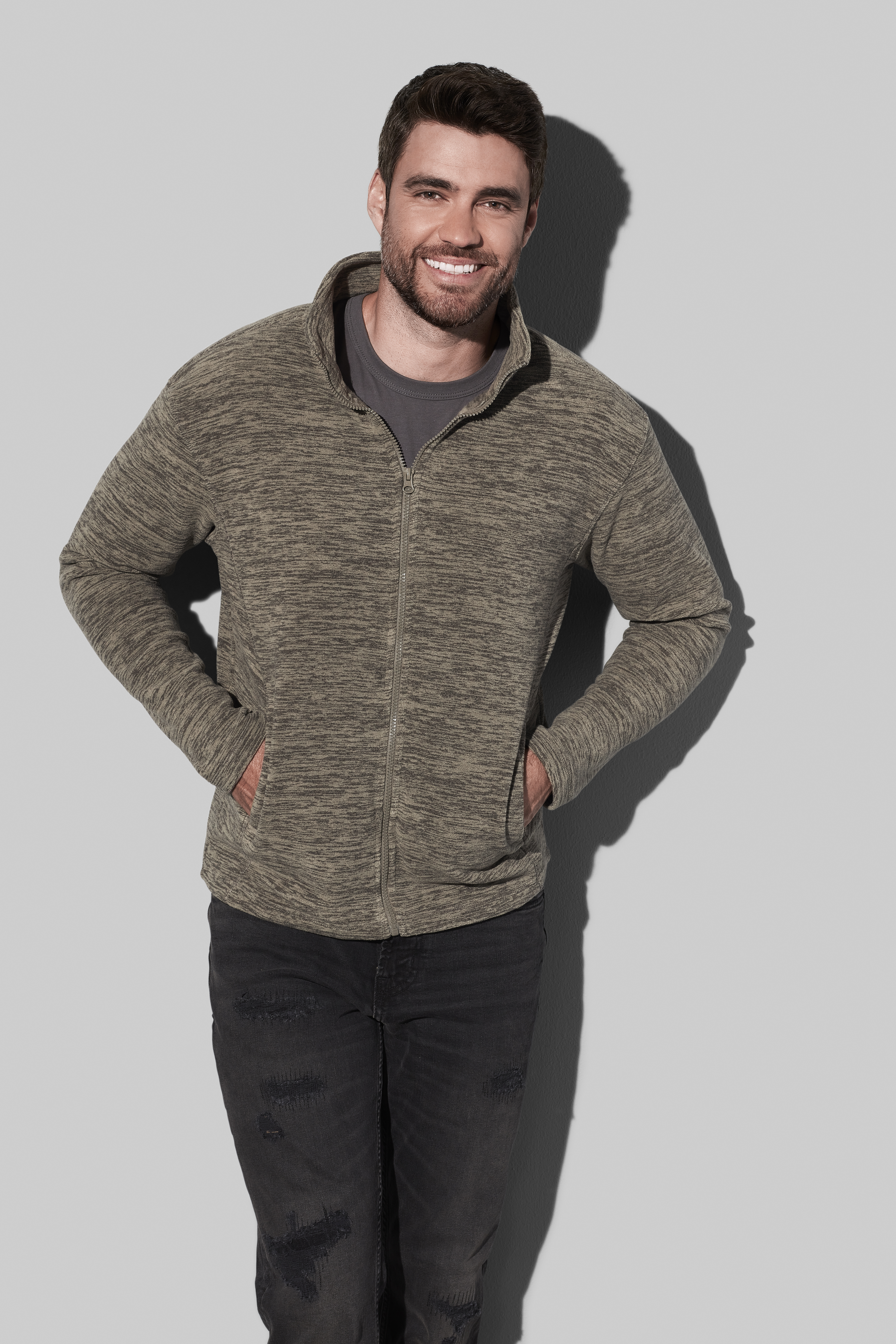 GIACCA IN PILE A MAGLIA ACTIVE MELANGE UOMO GIACCA IN PILE A MAGLIA ACTIVE MELANGE UOMO