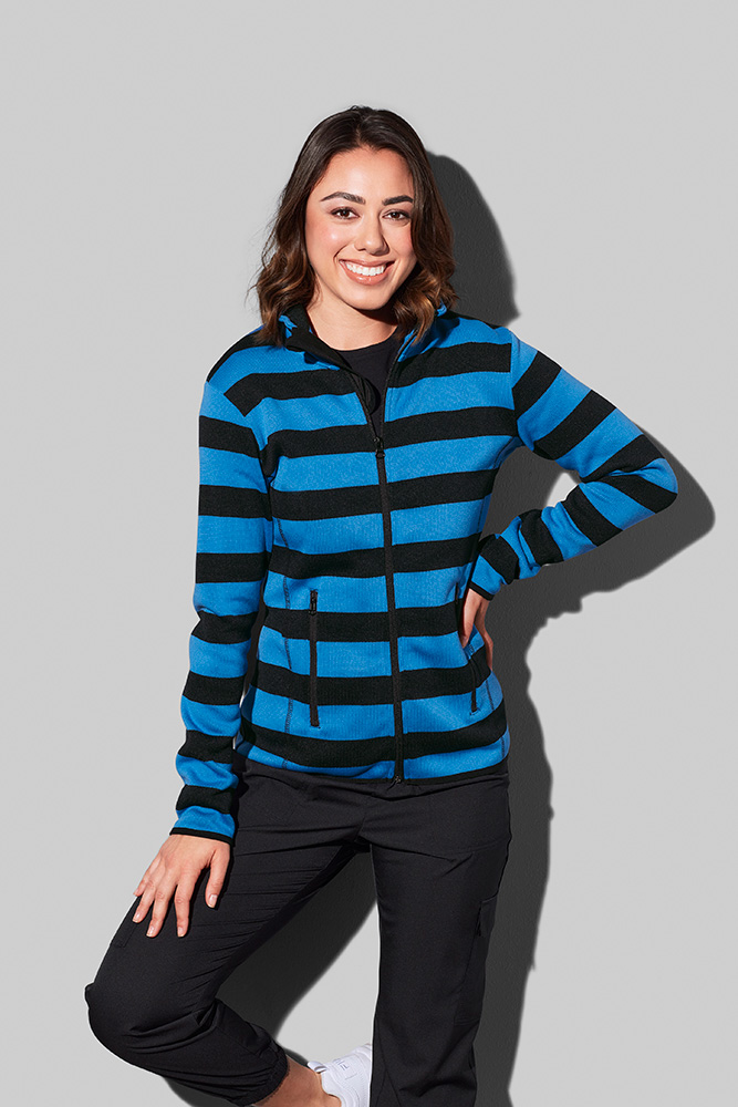 GIACCA IN PILE A STRISCE ACTIVE DONNA GIACCA IN PILE A STRISCE ACTIVE DONNA