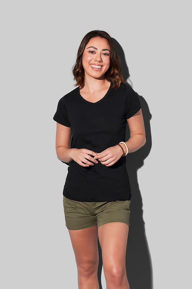 T-SHIRT M/C SLUB SHARON SCOLLO A V DONNA T-SHIRT M/C SLUB SHARON SCOLLO A V DONNA
