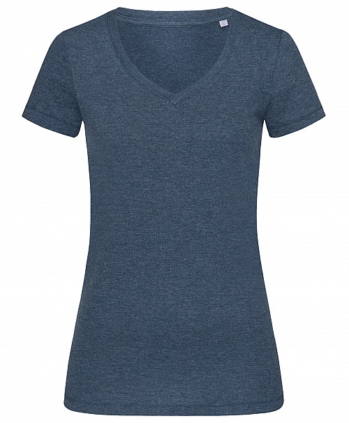 T-SHIRT M/C MELANGE LISA SCOLLO A V DONNA T-SHIRT M/C MELANGE LISA SCOLLO A V DONNA