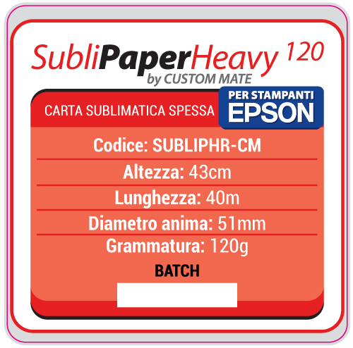 Carta x sublimazione in rot SUBLIMATE HEAVY 120gr