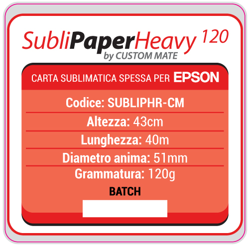 Carta x sublimazione in rot SUBLIMATE HEAVY 120gr